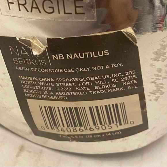 Nate Berkus Nautilus Silver Tone Shell Objet d'Art Figure Home Decor Figurine. - Picture 3 of 7